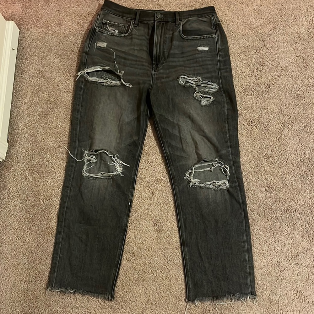 Charcoal distressed, jeans from American eagle, size regular 12
